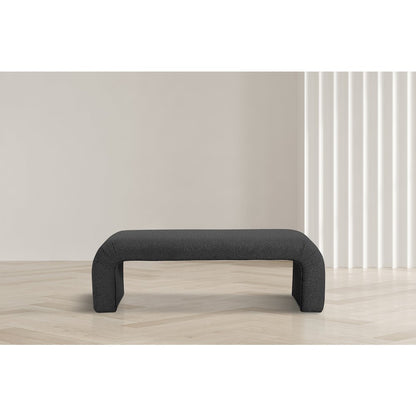 Niagara Black Boucle Fabric Bench