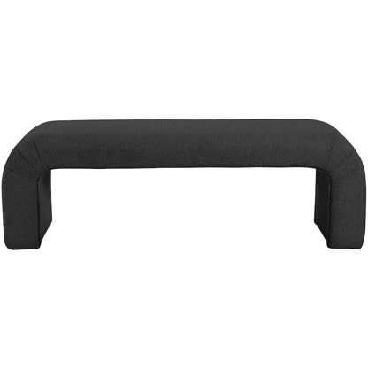 Niagara Black Boucle Fabric Bench