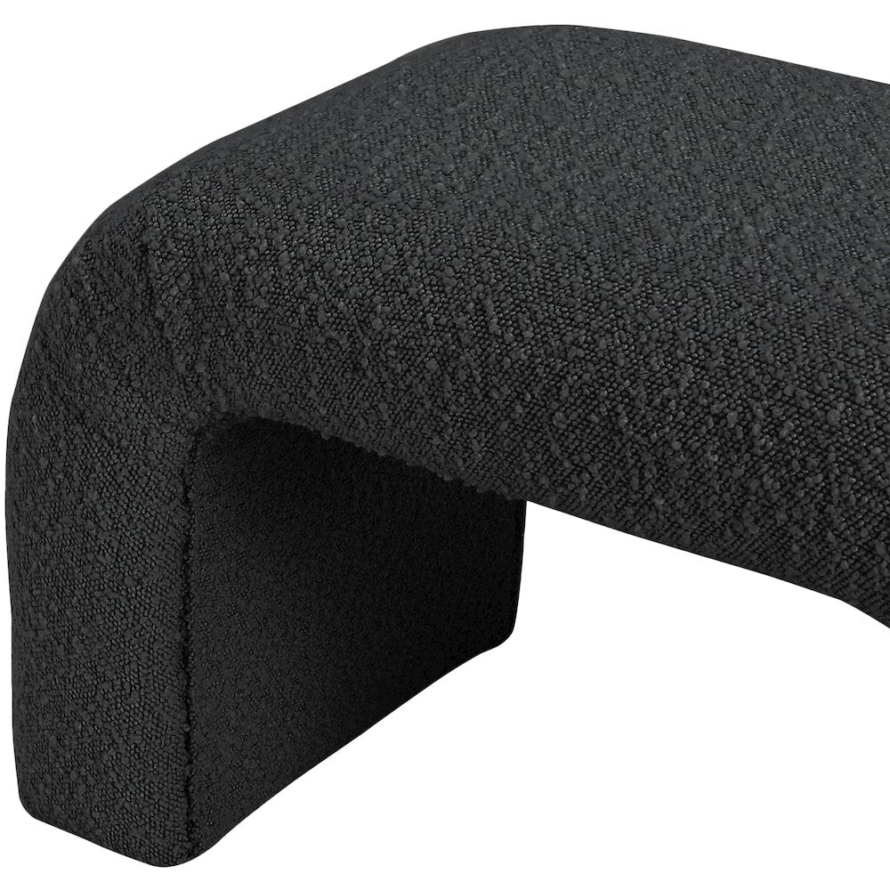 Niagara Black Boucle Fabric Bench
