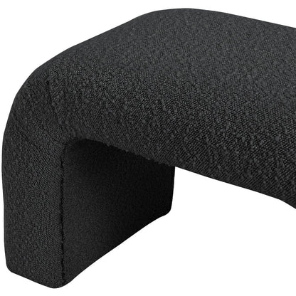 Niagara Black Boucle Fabric Bench