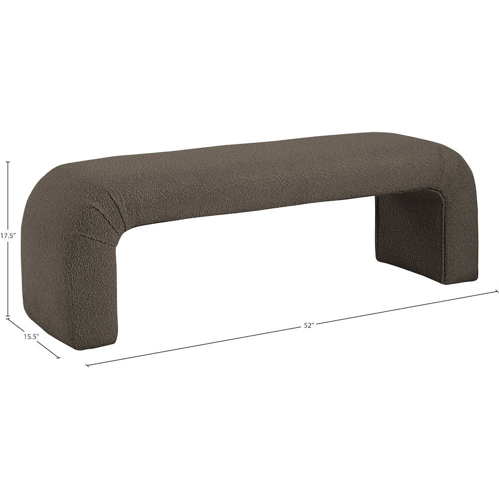 Niagara Brown Boucle Fabric Bench