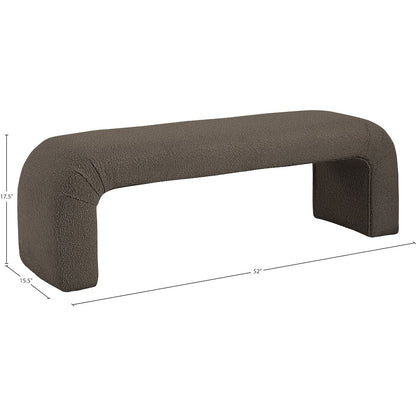 Niagara Brown Boucle Fabric Bench