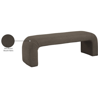 Niagara Brown Boucle Fabric Bench