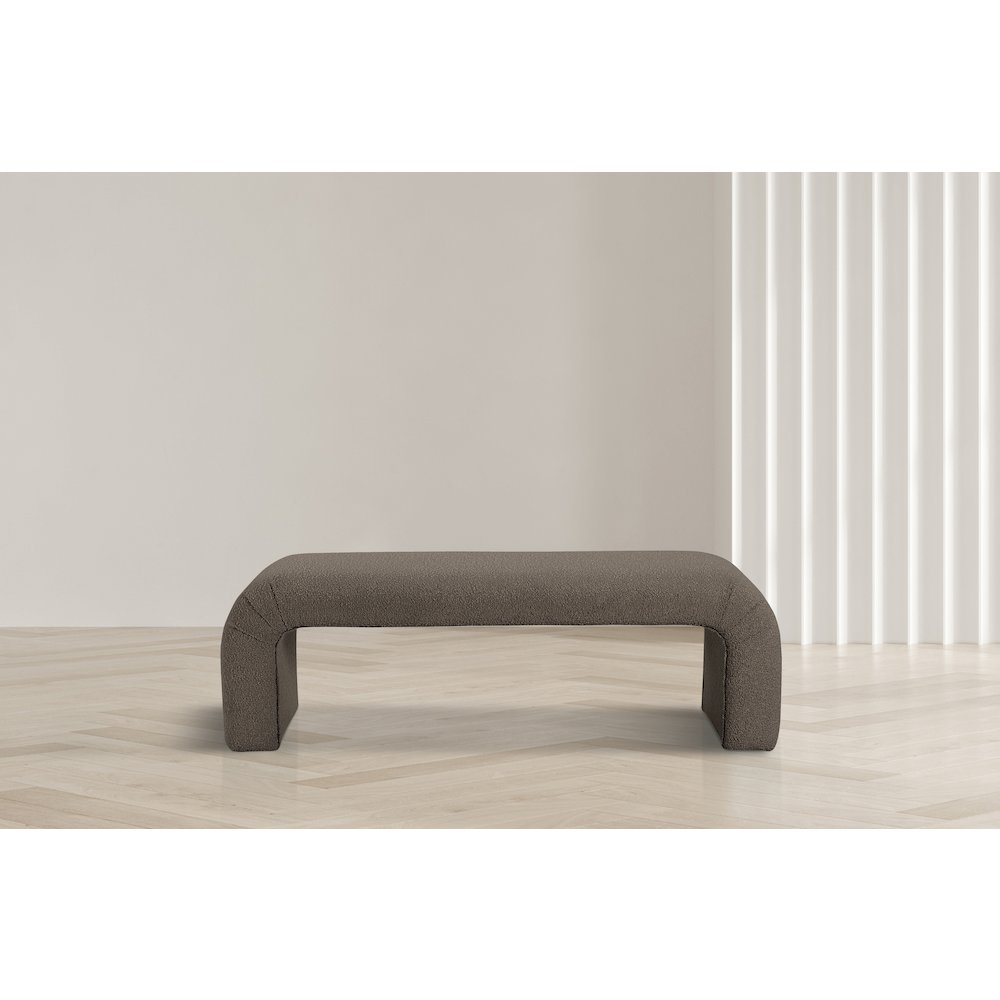 Niagara Brown Boucle Fabric Bench