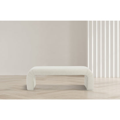Niagara Cream Boucle Fabric Bench