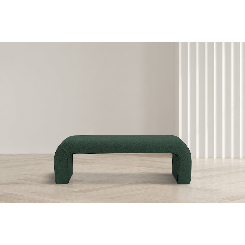 Niagara Green Boucle Fabric Bench