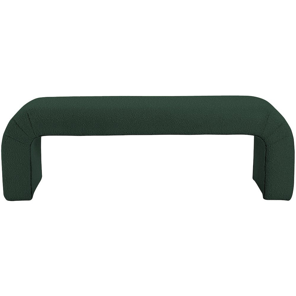 Niagara Green Boucle Fabric Bench