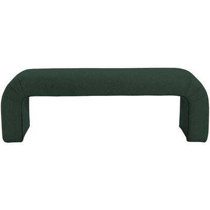 Niagara Green Boucle Fabric Bench