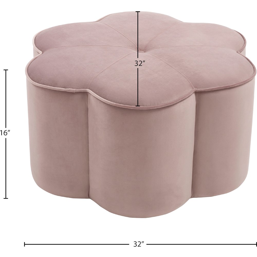 Daisy Pink Velvet Ottoman