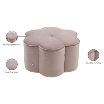 Daisy Pink Velvet Ottoman