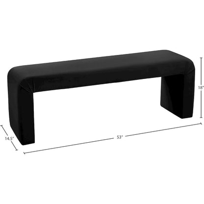 Minimalist Black Velvet Bench