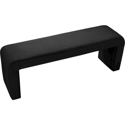 Minimalist Black Velvet Bench