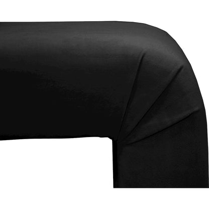 Minimalist Black Velvet Bench