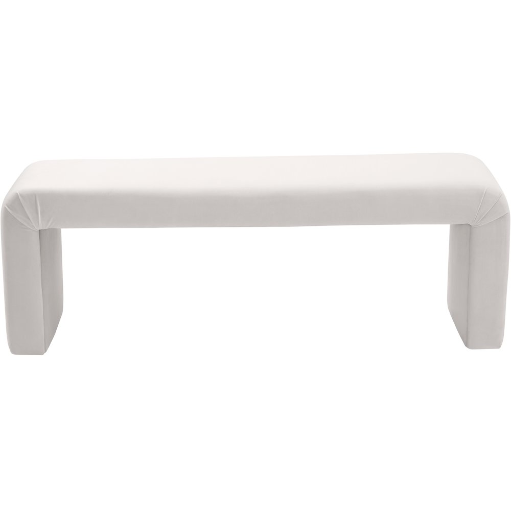 Minimalist Cream Velvet Bench