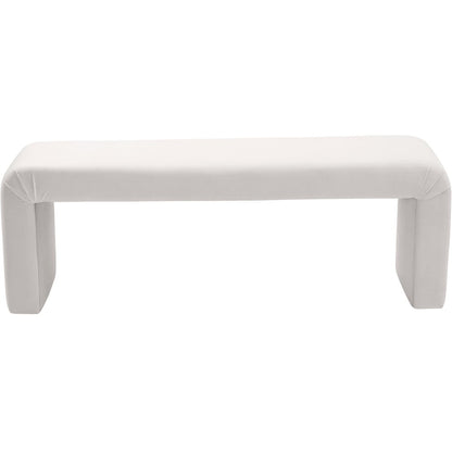 Minimalist Cream Velvet Bench