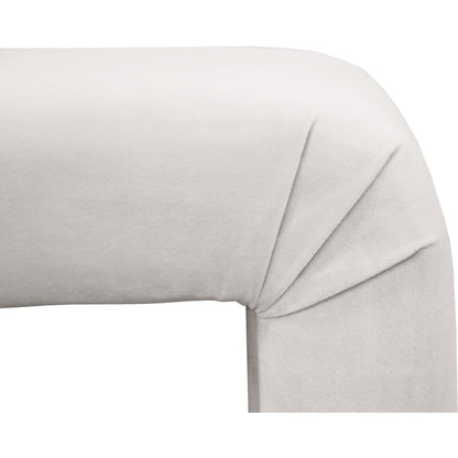 Minimalist Cream Velvet Bench
