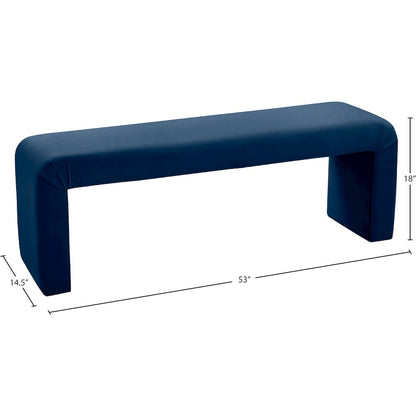 Minimalist Navy Velvet Bench