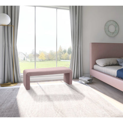 Minimalist Pink Velvet Bench
