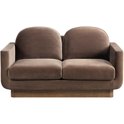 Diviento 63" Brown Velvet Performance Fabric Upholstered Loveseat