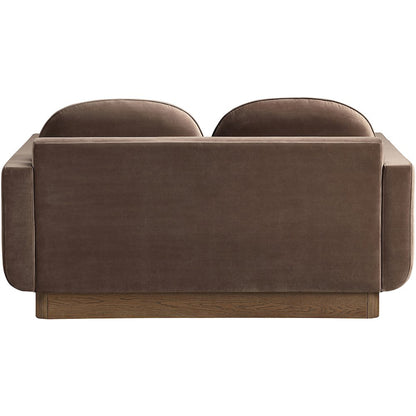 Diviento 63" Brown Velvet Performance Fabric Upholstered Loveseat