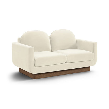 Diviento 63" Cream Velvet Performance Fabric Upholstered Loveseat