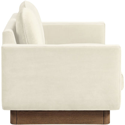 Diviento 63" Cream Velvet Performance Fabric Upholstered Loveseat