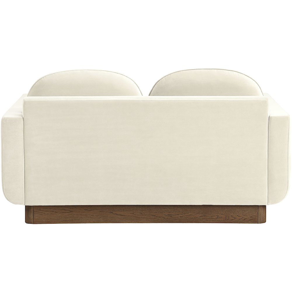 Diviento 63" Cream Velvet Performance Fabric Upholstered Loveseat