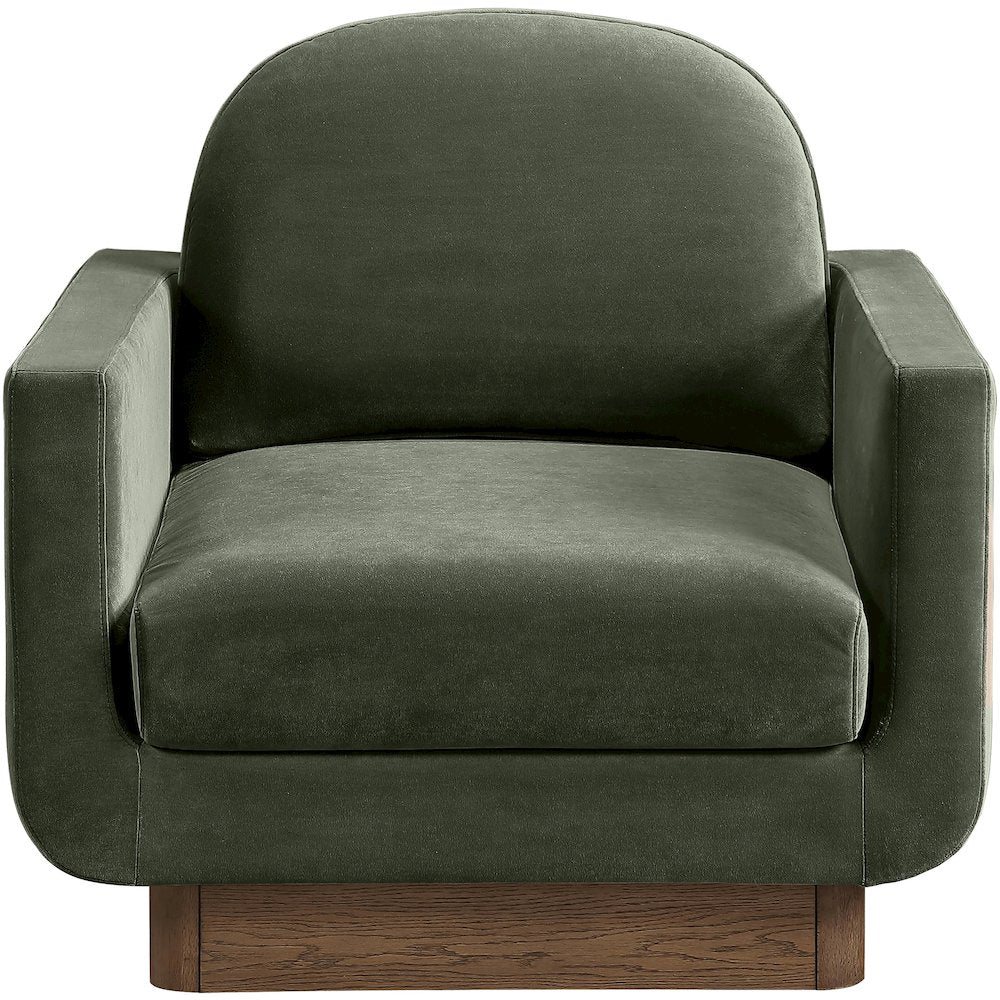 Diviento Green Velvet Performance Fabric Upholstered Accent Chair