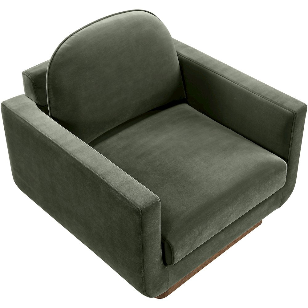 Diviento Green Velvet Performance Fabric Upholstered Accent Chair