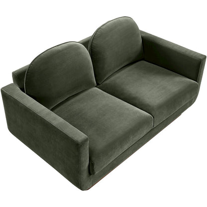 Diviento 63" Green Velvet Performance Fabric Upholstered Loveseat