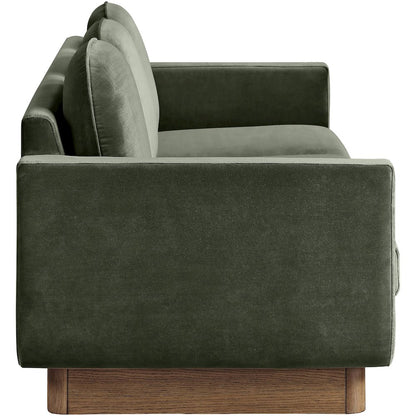 Diviento 89" Green Velvet Performance Fabric Upholstered Sofa