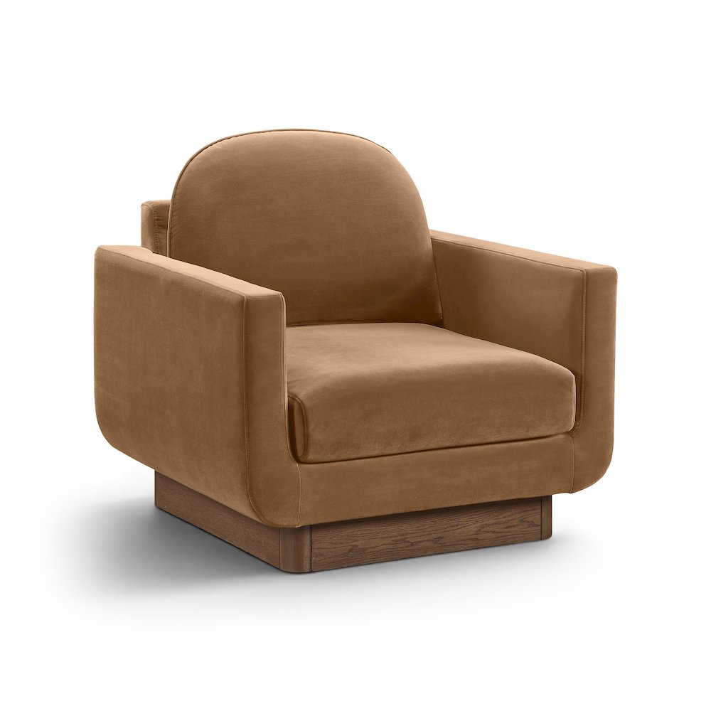 Diviento Saddle Velvet Performance Fabric Upholstered Accent Chair
