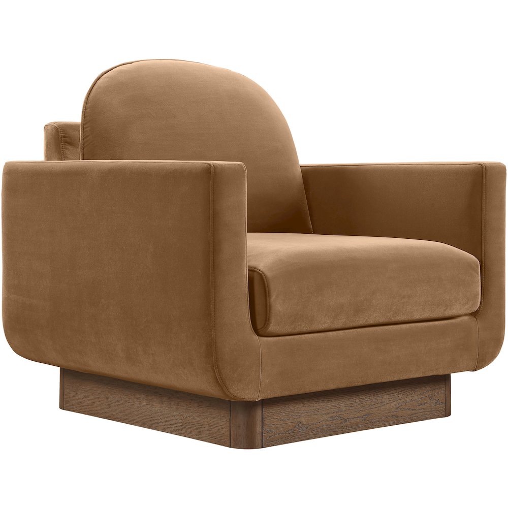 Diviento Saddle Velvet Performance Fabric Upholstered Accent Chair