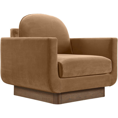 Diviento Saddle Velvet Performance Fabric Upholstered Accent Chair