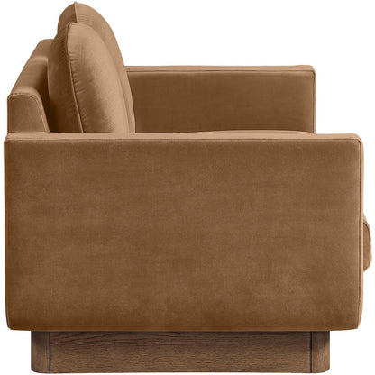 Diviento 63" Saddle Velvet Performance Fabric Upholstered Loveseat
