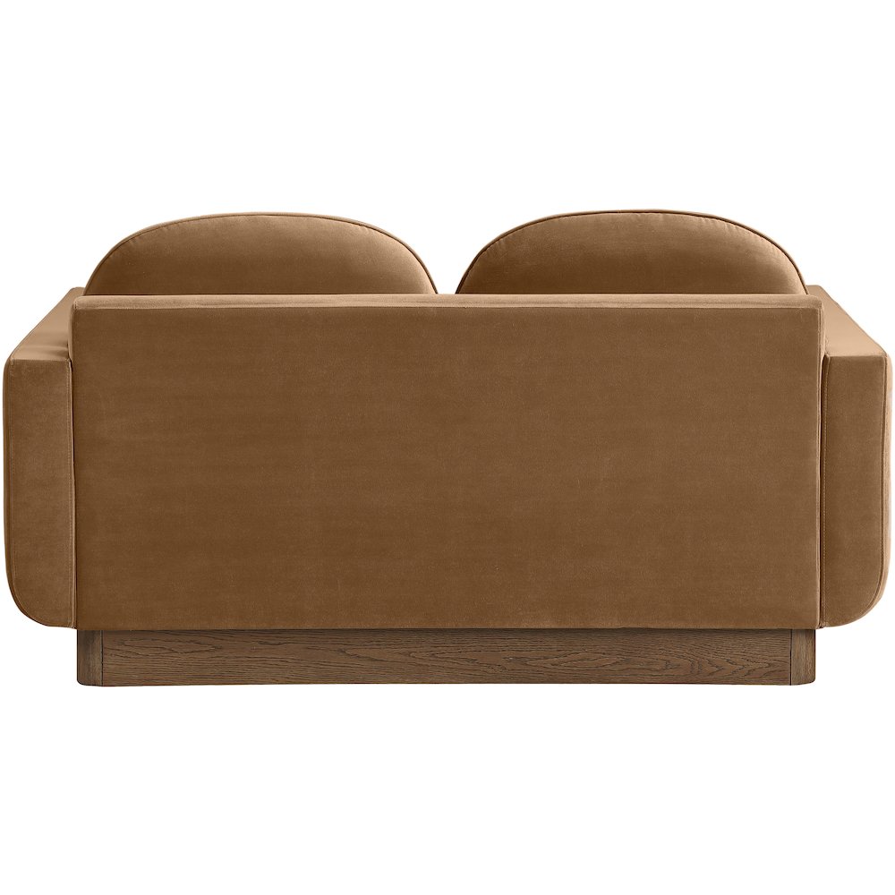 Diviento 63" Saddle Velvet Performance Fabric Upholstered Loveseat