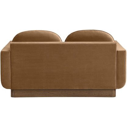 Diviento 63" Saddle Velvet Performance Fabric Upholstered Loveseat