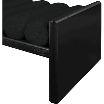 Waverly Black Boucle Fabric Bench