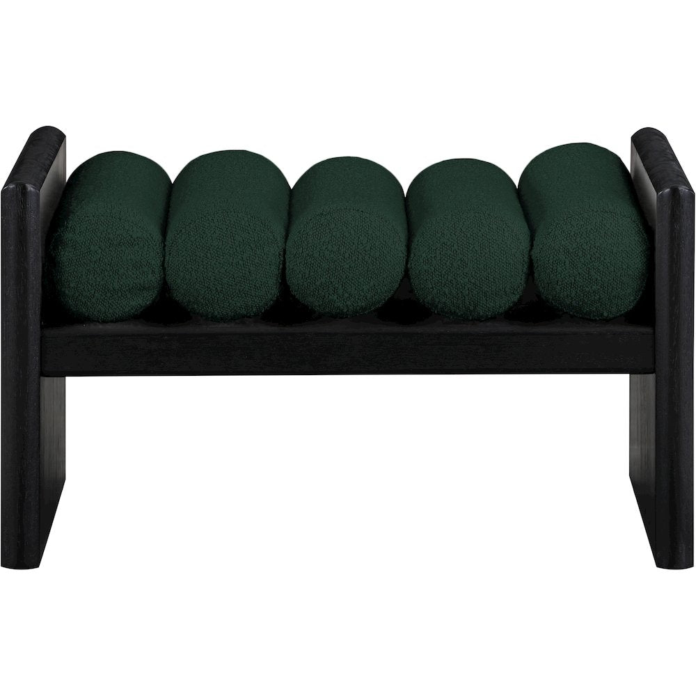 Waverly Green Boucle Fabric Bench