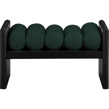 Waverly Green Boucle Fabric Bench