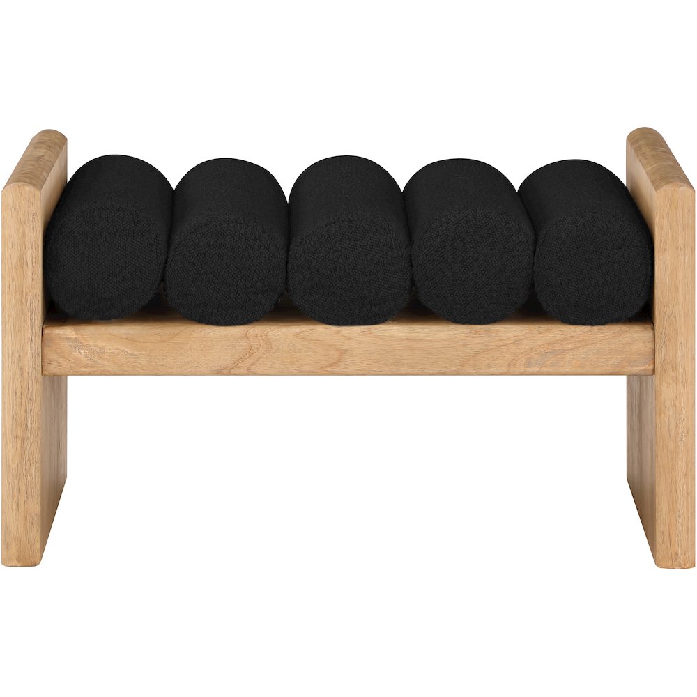 Waverly Black Boucle Fabric Bench