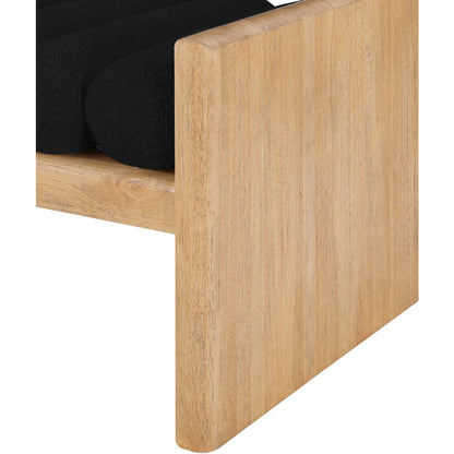 Waverly Black Boucle Fabric Bench