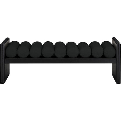 Waverly Black Boucle Fabric Bench