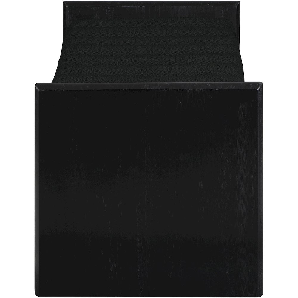 Waverly Black Boucle Fabric Bench
