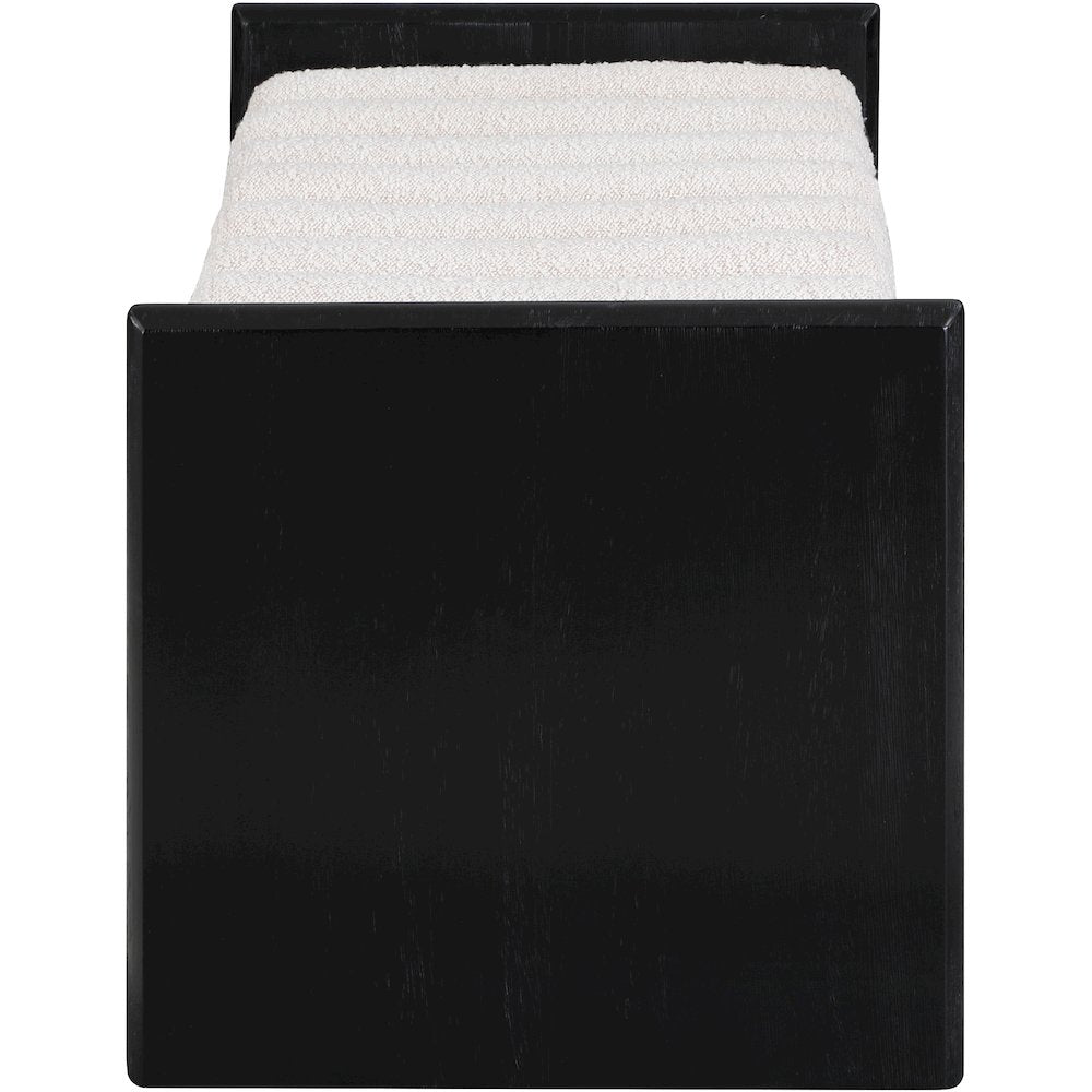 Waverly Cream Boucle Fabric Bench