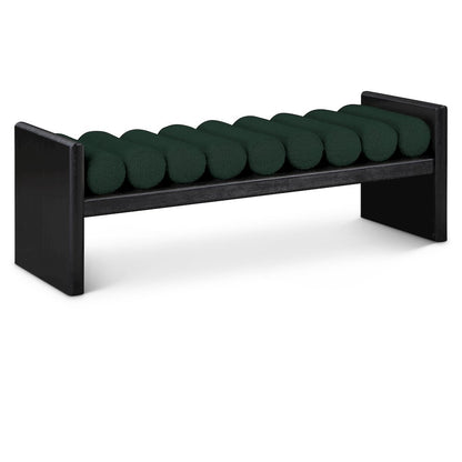 Waverly Green Boucle Fabric Bench