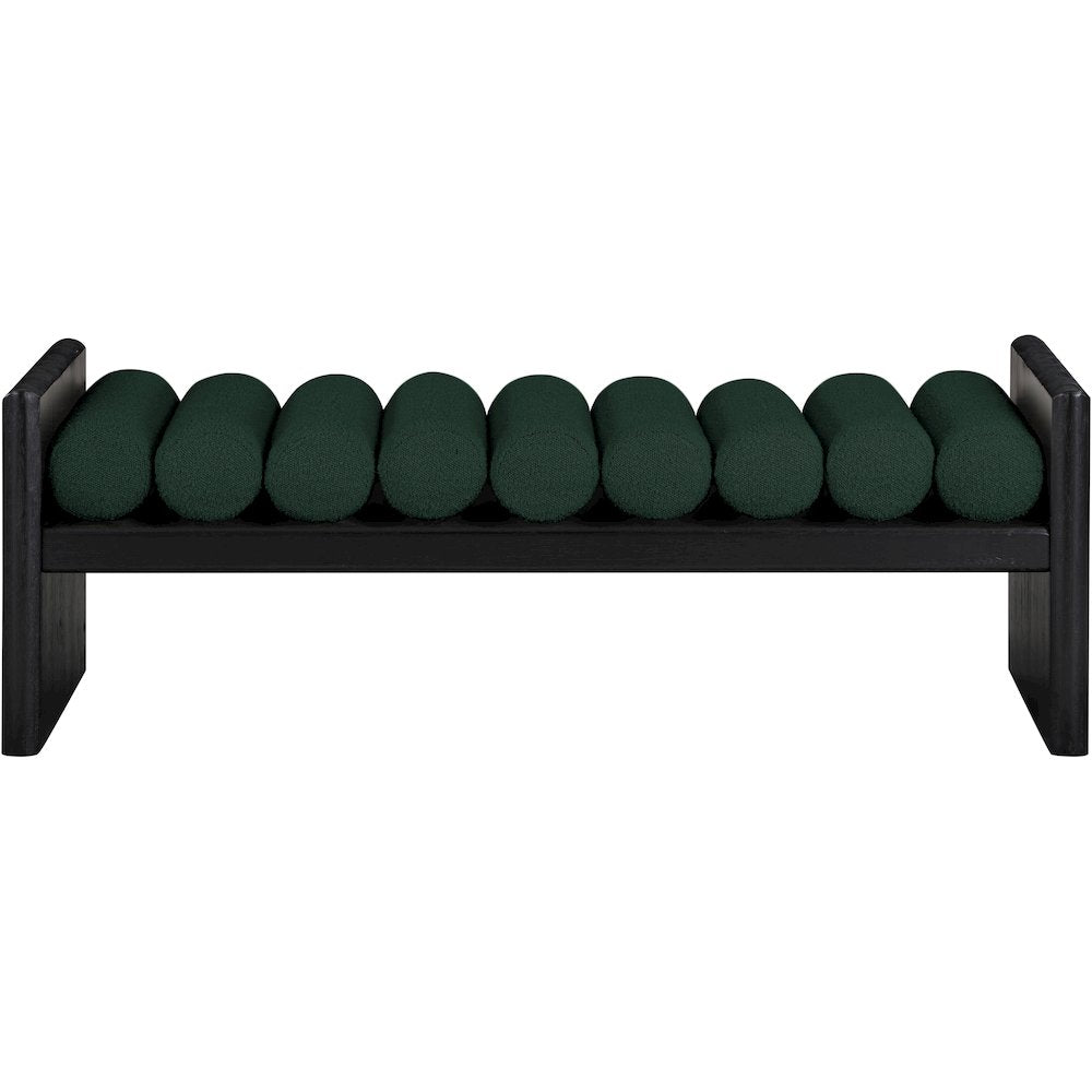 Waverly Green Boucle Fabric Bench