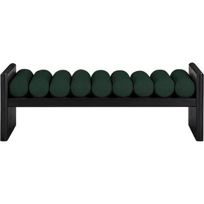 Waverly Green Boucle Fabric Bench