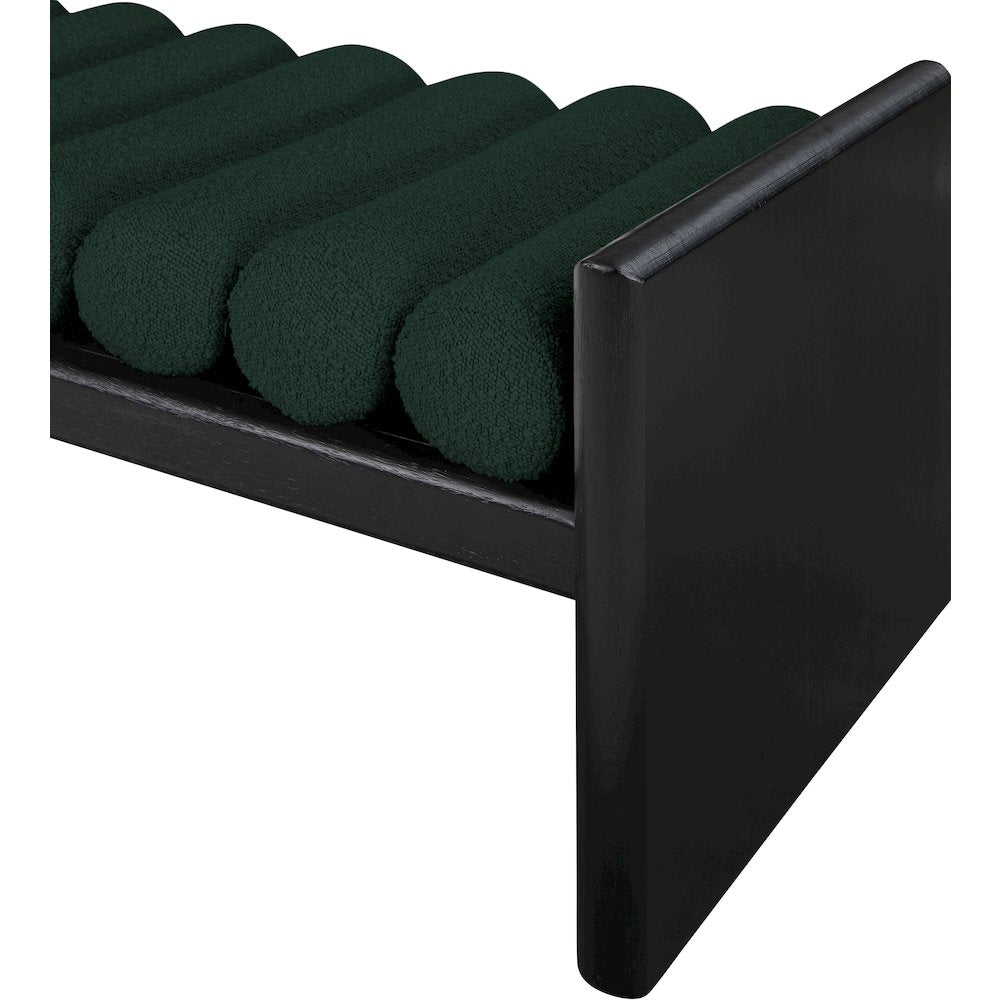 Waverly Green Boucle Fabric Bench