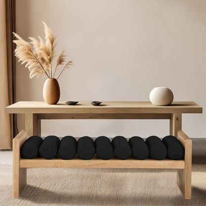 Waverly Black Boucle Fabric Bench